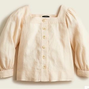 I crew square neck linen shirt